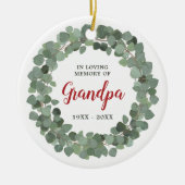 Persoonlijke grootpa Memorial Rustic Sage Wreath Keramisch Ornament (Voorkant)