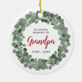 Persoonlijke grootpa Memorial Rustic Sage Wreath Keramisch Ornament (Achterkant)