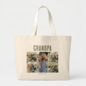 Persoonlijke Grootvader 5 Fotocollage Grote Tote Bag (Voorkant)
