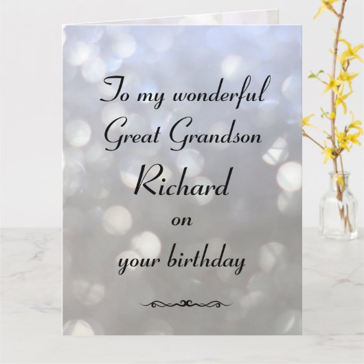 Persoonlijke grootzoon Birthday Kaart (Gele Bloem)