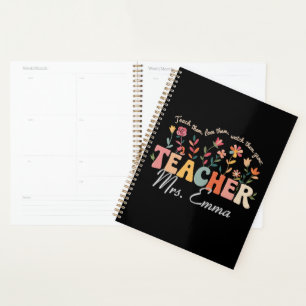 Persoonlijke Groovy Bloemen Leraar Aangepast Cadea Planner