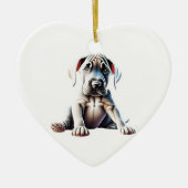 Persoonlijke Grote Dan Puppy Keramisch Ornament (Voorkant)