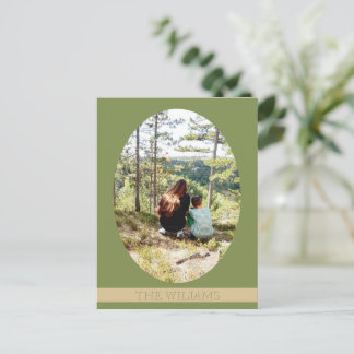 Persoonlijke grote gezinsfoto in pasteltinten feestdagenkaart
