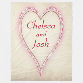 Persoonlijke grote hartliefde fleece deken