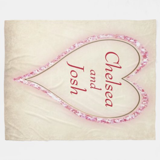 Persoonlijke grote hartliefde fleece deken (Voorkant (Horizontaal))