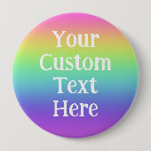 Persoonlijke Grote Regenboog Speld Op Knoop Ronde Button 4,0 Cm (Voorkant)