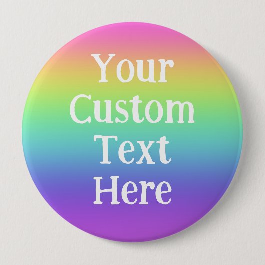 Persoonlijke Grote Regenboog Speld Op Knoop Ronde Button 4,0 Cm (Voorkant)