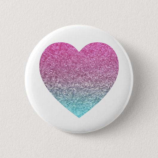 Persoonlijke Grote Roze Liefdeshart Ronde Button 5,7 Cm (Voorkant)