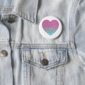 Persoonlijke Grote Roze Liefdeshart Ronde Button 5,7 Cm (In situ)