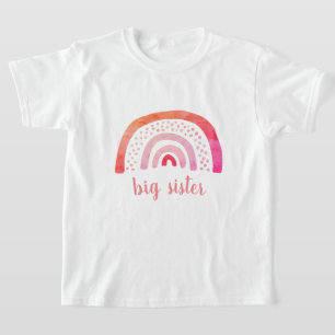 Persoonlijke grote zus Boho regenboog T-shirt
