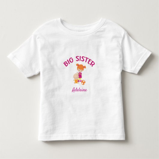 Persoonlijke 'Grote Zus met Baby Broer' Kinder Shirts (Voorkant)