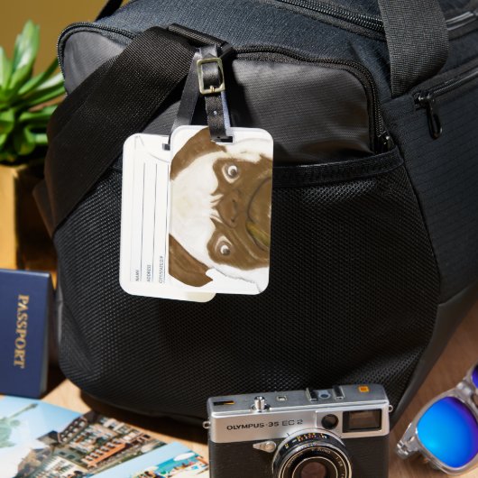 Persoonlijke Grumpy AFICIONADO Puggy sigaar Bagagelabel (Voorkant & Achterkant)