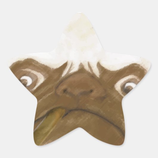 Persoonlijke Grumpy AFICIONADO Puggy sigaar Ster Sticker (Voorkant)