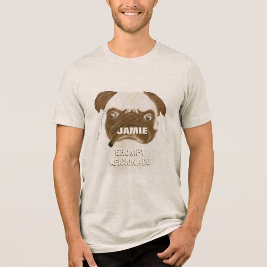Persoonlijke Grumpy AFICIONADO Puggy sigaar Tri-Blend Shirt (Voorkant)