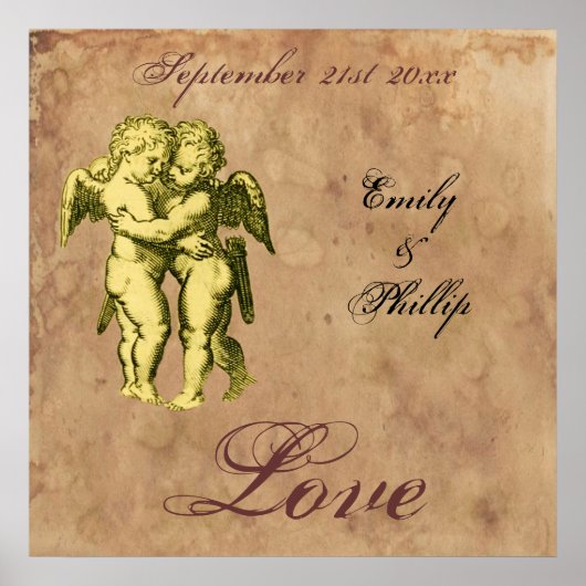 Persoonlijke  Grunge Cherubs Love Poster (Voorkant)