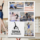 Persoonlijke gymnastiek 5 Foto Collage Name Year Fleece Deken