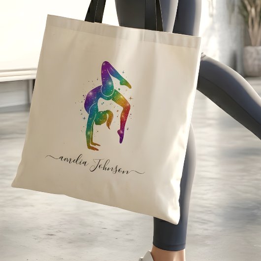 Persoonlijke Gymnastiek Glitter Tote Bag