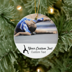 Persoonlijke gymnastiekfoto Kerstmis Keramisch Ornament