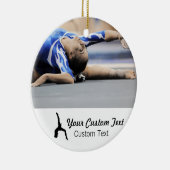 Persoonlijke gymnastiekfoto Kerstmis Keramisch Ornament (Rechts)