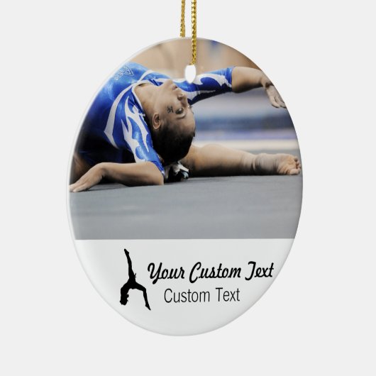 Persoonlijke gymnastiekfoto Kerstmis Keramisch Ornament (Rechts)