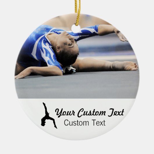 Persoonlijke gymnastiekfoto Kerstmis Keramisch Ornament (Voorkant)