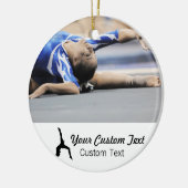 Persoonlijke gymnastiekfoto Kerstmis Keramisch Ornament (Links)