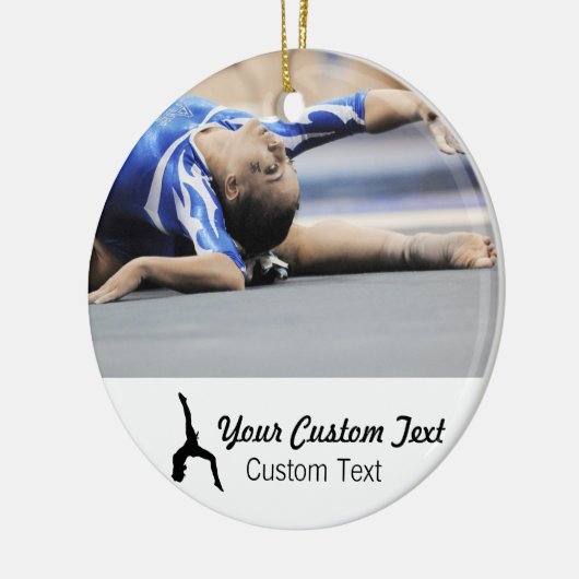 Persoonlijke gymnastiekfoto Kerstmis Keramisch Ornament (Links)