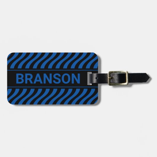 Persoonlijke H Bar Blue Wave Bagagelabel (Voorkant horizontaal)