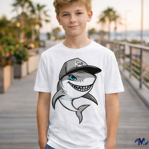 Persoonlijke haai voor kinderen – Cool cartoon die Tri-Blend Shirt