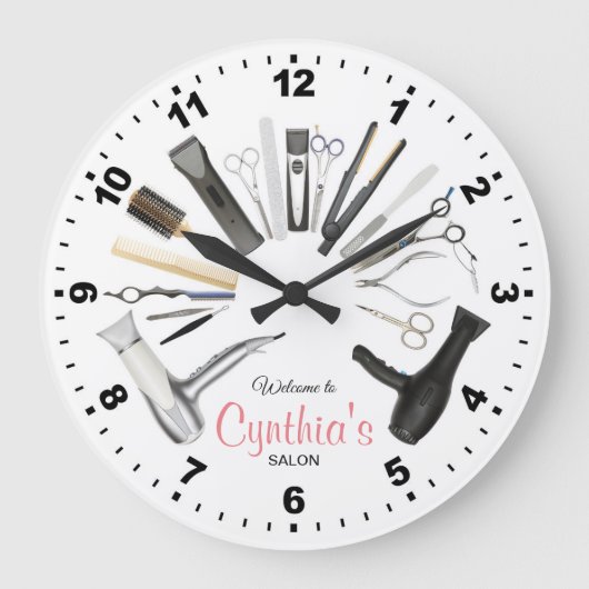 Persoonlijke haarsalonklok grote klok (Voorkant)
