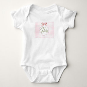 Persoonlijke Hailey Baby Meisje Nursery Boog&Gingh Romper