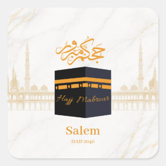 Persoonlijke Hajj Mubarak Kaaba met Arabisch Vierkante Sticker