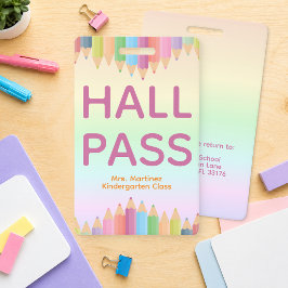 Persoonlijke Hall Pass-badge voor leraren Badge