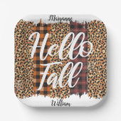 Persoonlijke Hallo Herfst Papieren Bordje (Voorkant)