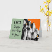 Persoonlijke Halloween Birthday Kaart (Gele Bloem)