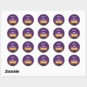 Persoonlijke Halloween-cadeaus, paarse spin Ronde Sticker (Vel)