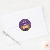 Persoonlijke Halloween-cadeaus, paarse spin Ronde Sticker (Envelop)