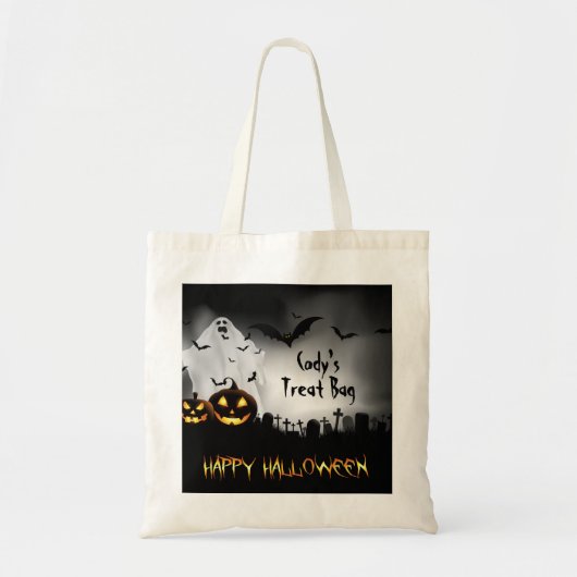 Persoonlijke Halloween-Canvas tas (Voorkant)