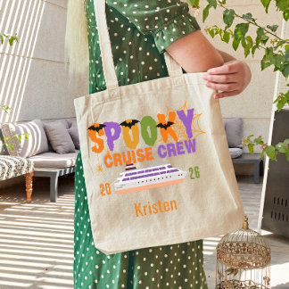 Persoonlijke halloween cruise gezinsreis tote bag