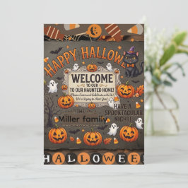 Persoonlijke Halloween-familiedecoratie & kleding Kaart
