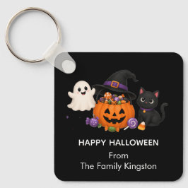 Persoonlijke Halloween Familienaam Sticker  Sleutelhanger