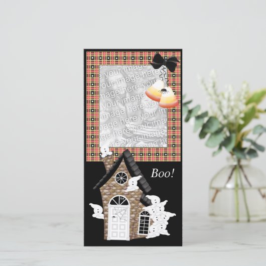 Persoonlijke Halloween-fotokaarten (Staand voorkant)