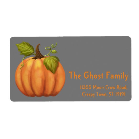 Persoonlijke Halloween-geesten Pompoen Label (Voorkant)