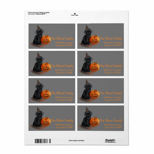 Persoonlijke Halloween-geesten Pompoen Label (Full Sheet)