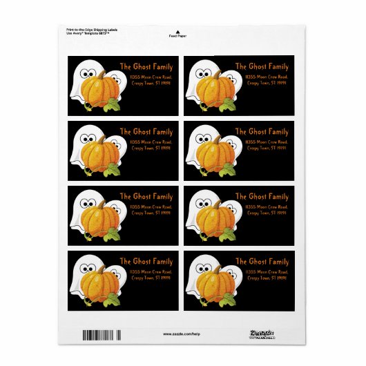 Persoonlijke Halloween Geesten Pompoen Sticker (Full Sheet)