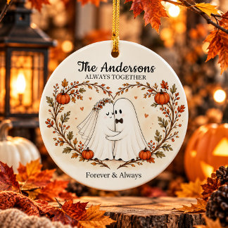 Persoonlijke Halloween-huwelijk Keramisch Ornament