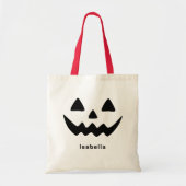 Persoonlijke Halloween Jack O Lantern Pompoen Gezi Tote Bag (Voorkant)