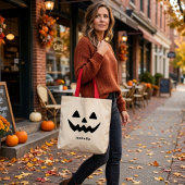 Persoonlijke Halloween Jack O Lantern Pompoen Gezi Tote Bag