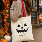 Persoonlijke Halloween Jack O Lantern Pompoen Gezi Tote Bag