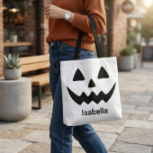 Persoonlijke Halloween Jack O Lantern Pompoen Gezi Tote Bag